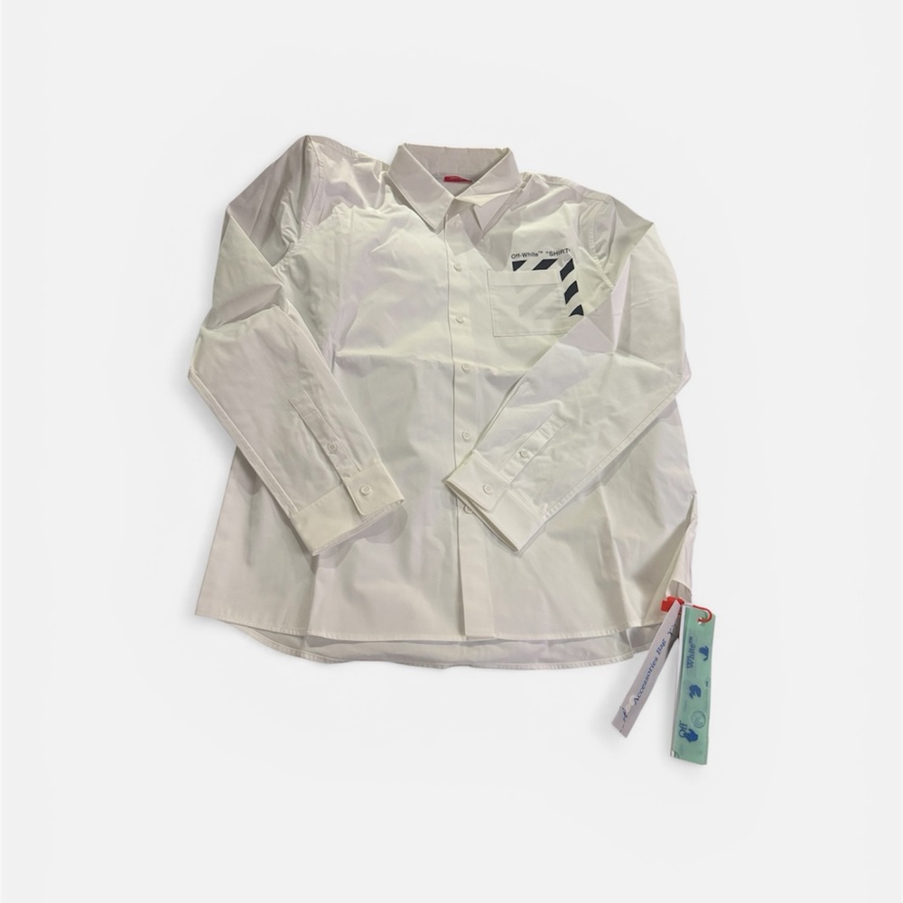 WHIT White Men’s Button-Down Shirt with Diagonal Pocket Stripes